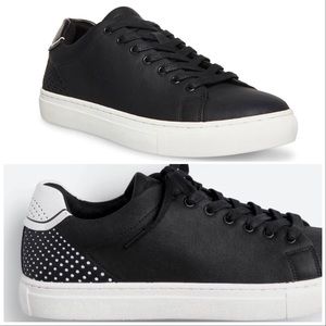 [New] Steve Madden P Flexed Fashion Faux Leather Sneaker Men Black Size 8